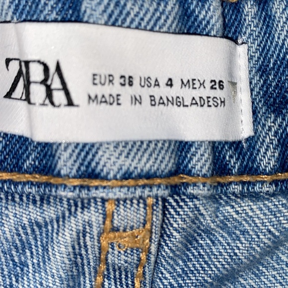 Zara Blue Utility Cargo Worker High Rise Straight Jeans - Picture 5 of 9